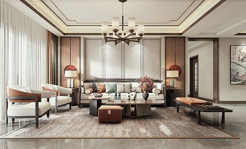 New Chinese Living Room 3d model