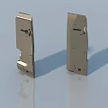 Beige Swing Door Components With Structural Design And Hardware Details 3d model