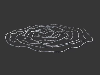 Abstract Spiral White Line Pattern On Black Background Art Design 3d model