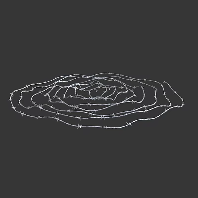 Abstract Spiral White Line Pattern On Black Background Art Design 3d model