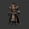 Fantasy Warrior 3D Model With Intricate Armor And Long Cloak