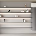 Background Decorative Rack Minimalist Bookshelf Book Ornaments 3d model