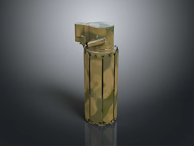 Camouflage Military Weapon With Cylindrical Shape Metal Top And Brown Pattern Design 3d model