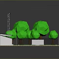 Outdoor Football Field With Professional Lighting Equipment Canopy And Green Trees Facilities
