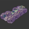 Modern Gray Stone Structure With Irregular Blocks Natural Texture 3D Rendered