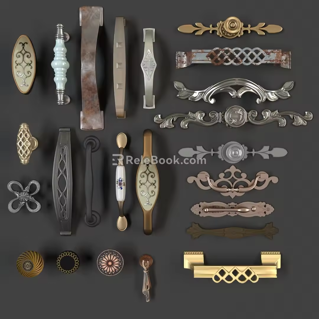 European-style handle 3d model