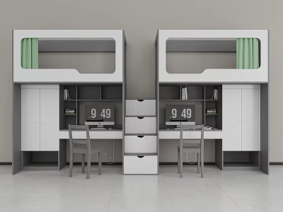 Modern Bed-and-Bed Space Capsule Bed-and-Bed Table 3d model