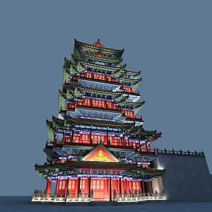 Chinese ancient building 3d model