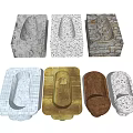Bathroom Accessories Various Squat Toilet Designs With Different Textured Materials 3d model