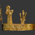 Golden Crown With Ornate Design Intricate Patterns Decorative Protrusions And Shiny Surface