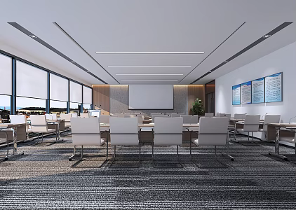 Modern Meeting Room Simple Minimalist Log Office Area Meeting Room Small Meeting Room Audio-visual Hall Multimedia Display Room Small Meeting Room 3d model