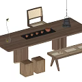 Silent Wind Tea Table and Chair Tea Table 3d model