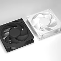 Black and White Computer Cooling Fans with Sleek Design for PC Systems 3d model