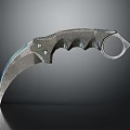 Tactical Karambit Knife With Curved Blade And Ergonomic Grip Ring Handle 3d model