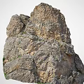 Detailed Natural Rocky Outcrop With Rugged Surface And Green Vegetation Growth