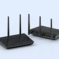 Black Modern Wireless Routers With Multiple Antennas And High Speed Wi-Fi Connectivity