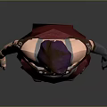3D Female Character With Purple Hair White Sleeveless Top And Red Skirt