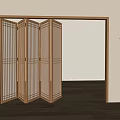 Wooden Folding Door With Multiple Panels Modern Minimalist Style Light Colored Wall And Wooden Floor