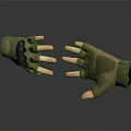 Camouflage Brown Fingerless Tactical Gloves With Protective Pads And Breathable Design For Outdoor Activities