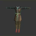 Brown Robe Outfit With Belt Open Sleeves Gray Pants And Brown Boots Mannequin