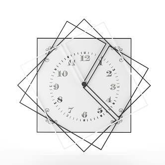 Modern Clock Decorations 3d model