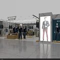 GIAFANVAD Clothing Store Showcasing Suits Mannequins Display Racks And Bright Lighting