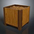 Wooden Square Planter with Textured Surface and Sturdy Frame for Home Use