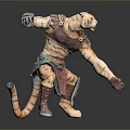 Tiger Humanoid 3D Character Model With Armored Warrior Pose And Clawed Hands Design