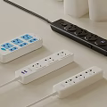 Different Power Strips With Multiple Sockets In White And Black Colors For Home Use 3d model