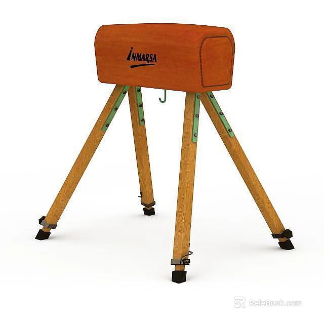 Road Facilities With Tripod Structure Orange Top Green Details Wooden Legs And Black Base 3d model 
