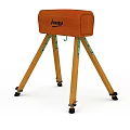 Road Facilities With Tripod Structure Orange Top Green Details Wooden Legs And Black Base
