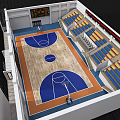 Spacious Modern Basketball Gym Interior With Full Size Court Spectator Seats And Digital Scoreboards