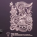 Creative Neon Lighting Set With Glass Tube Light And Cute Alien Spaceship Graffiti