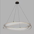 Modern Double Circular Ring Pendant Light With White Illumination And Minimalist Hanging Design