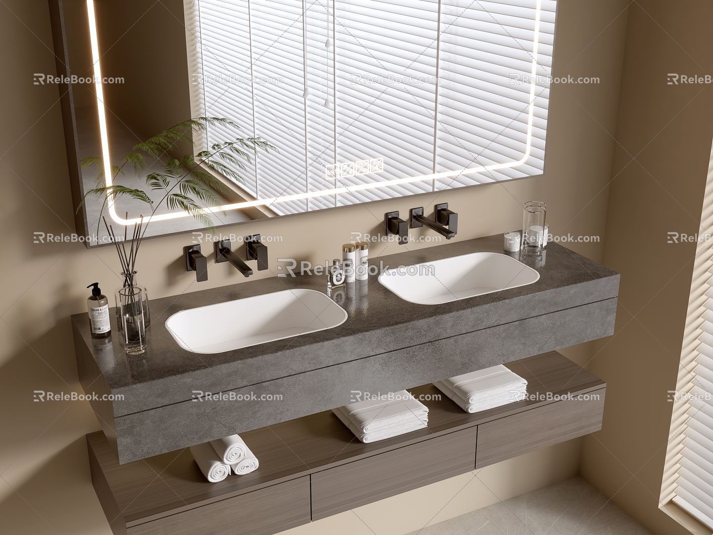 Modern Bathroom Cabinet Bathroom Basin Bathroom Ornaments 3d model