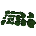 Green Irregular Grass Shaped Decorative Blocks For Landscape Design 3d model
