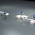 Modern Display Shelves With Lenovo Laptops For Retail Product Exhibition
