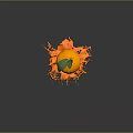 Fresh Orange Juice From Sliced Orange With Green Leaf And Splashing Liquid Effect