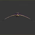 Fantasy Character Interacting With Purple Yellow Winged Creature Having Glowing Parts And Streamlined Form