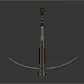 Medieval Crossbow Weapon With Wooden Stock Metal Bow Arms And Intricate Design