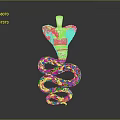 Rose Gold Snake Pendant With Coiled Body And Raised Head Design