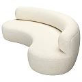 White Plush Sectional Sofa With Modern Curved Design And Comfortable Seats 3d model