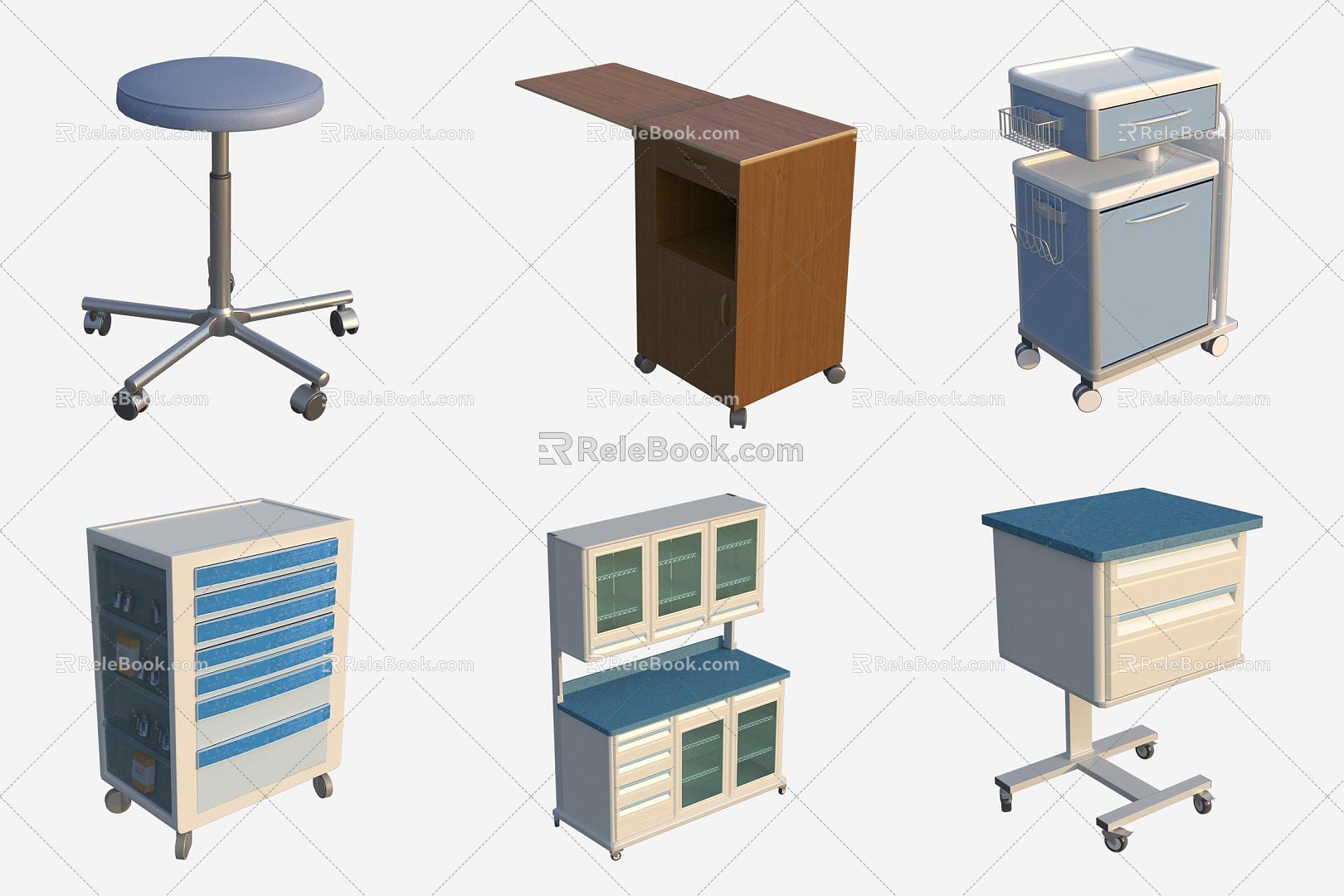 Hospital medical equipment lockers 3d model