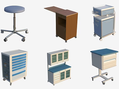 Essential Medical Equipment Including Carts Storage Cabinets Worktables and Wheeled Units 3d model