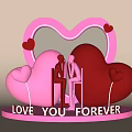 Romantic Photo Spot With Heart Shaped Frame Couple Figures And Love You Forever Lettering