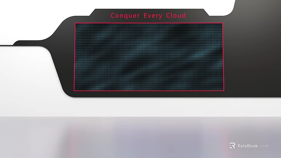 Live Stream Room Featuring Conquer Every Cloud With Black Frame And Red Stitching 3d model 