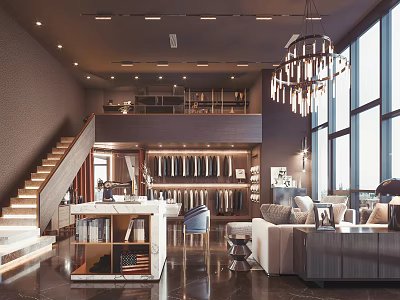 Light Luxury Clothing Store Advanced Suit Custom Shop 3d model
