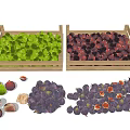 Fresh Figs in Wooden Crates with Green and Red Varieties and Scattered Fruits