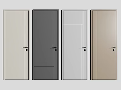Modern Swing Doors with Multiple Colors and Sleek Design for Home Use 3d model
