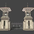 European-style gate 3d model